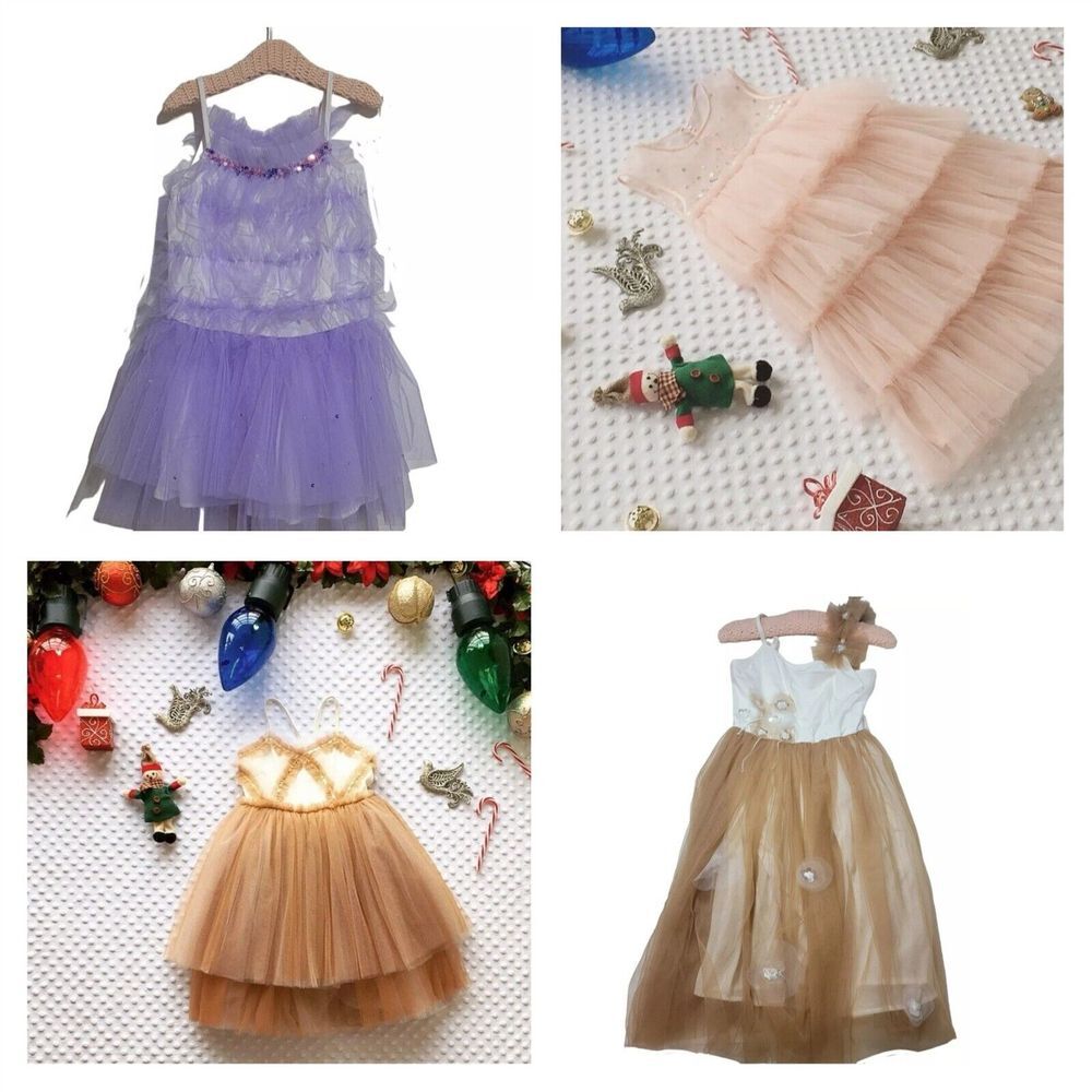 Girls Dresses Lot Of 4 Size S Sleeveless Party Casual Christmas Wedding Princes